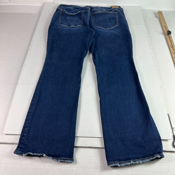 American Eagle Jeans Womens 37x30* High Rise Skinny Kick Boot Blue Denim Tag 18R - Picture 9 of 16